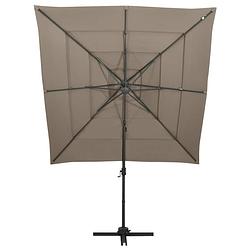 Foto van The living store parasol vierkant - 250 x 250 cm - taupe