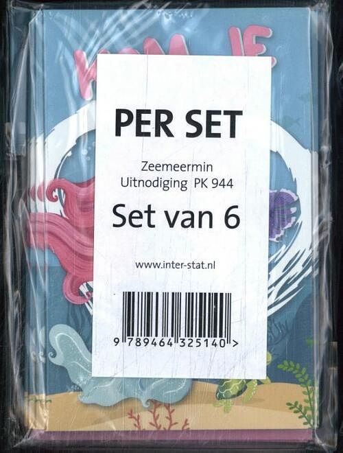 Foto van Zeemeermin - uitnodiging pk 944 - set van 6 - pakket (9789464325140)