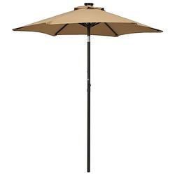 Foto van Vidaxl parasol met led-verlichting 200x211 cm aluminium taupe