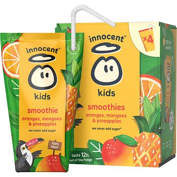 Foto van Innocent kids smoothies oranges, mangoes & pineapples 4 x 150ml bij jumbo