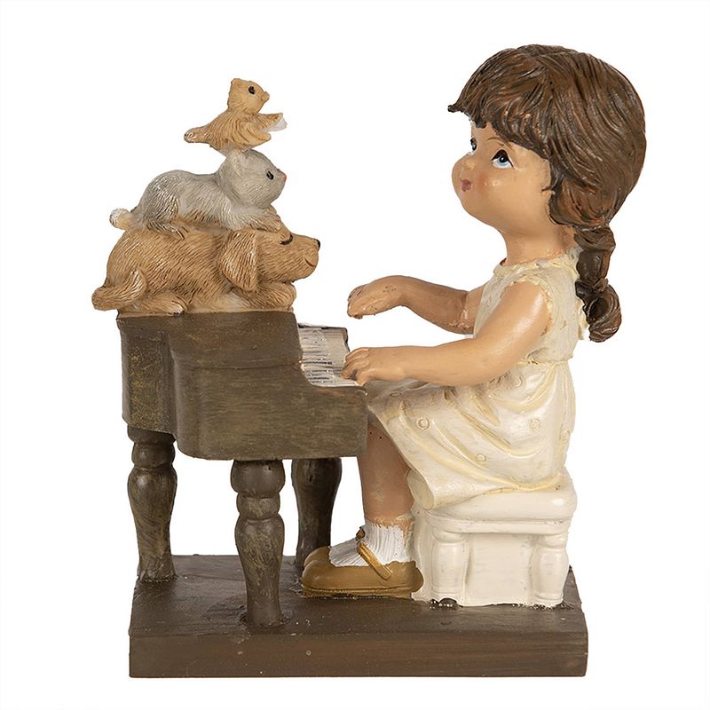 Foto van Clayre & eef beeld meisje 10 cm bruin polyresin bruin