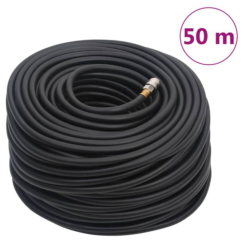 Foto van Vidaxl luchtslang hybride 50 m rubber en pvc zwart