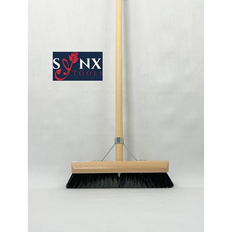 Foto van Synx tools zaalveger 30 cm - paardenhaar / kamerveger - zachte bezem 30 cm - bezemsteel - veger schoonmaken - bezem