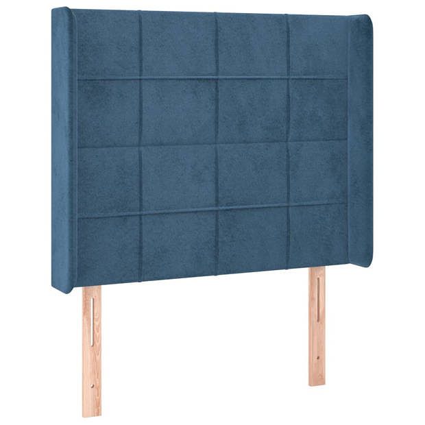 Foto van Vidaxl hoofdbord met randen 93x16x118/128 cm fluweel donkerblauw