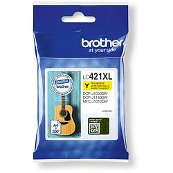 Foto van Brother inktcartridge, 500 pagina'ss, oem lc-421xly, geel 5 stuks