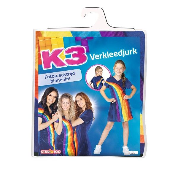 Foto van K3 jurk regenboog blauw 6-8 jaar