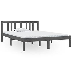 Foto van The living store bedframe - houten - bedframe - 195.5 x 140.5 x 69.5 cm - hoogwaardig massief grenenhout