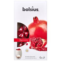 Foto van Bolsius geurwax true scents pomegranate wax rood 6 stuks