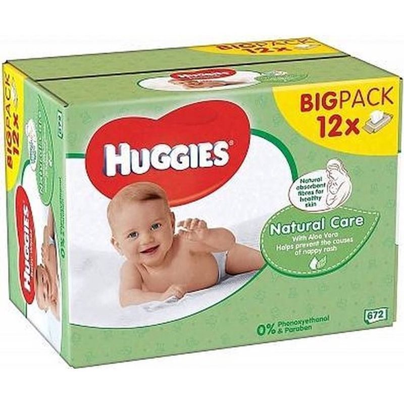 Foto van Huggies billendoekjes babydoekjes natural care 672 stuks
