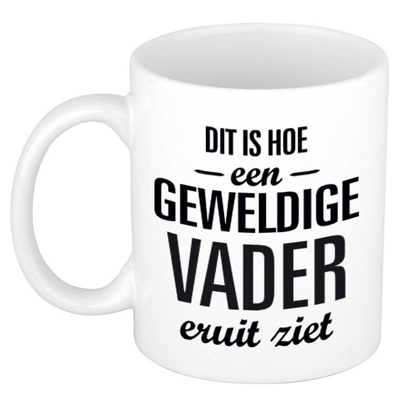 Foto van Geweldige vader cadeau koffiemok / theebeker wit 300 ml - feest mokken