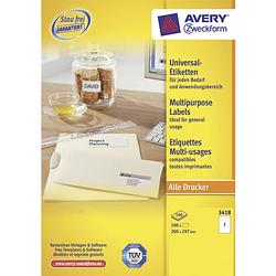 Foto van Etiket avery ilk 210x297mm 100 vel 1 etiket per vel wit