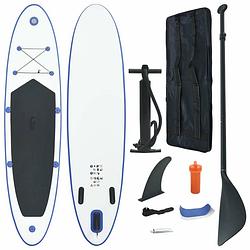 Foto van Vidaxl stand up paddle board opblaasbaar met accessoires blauw en wit