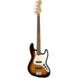 Foto van Fender player jazz bass fl 3-color sunburst pf