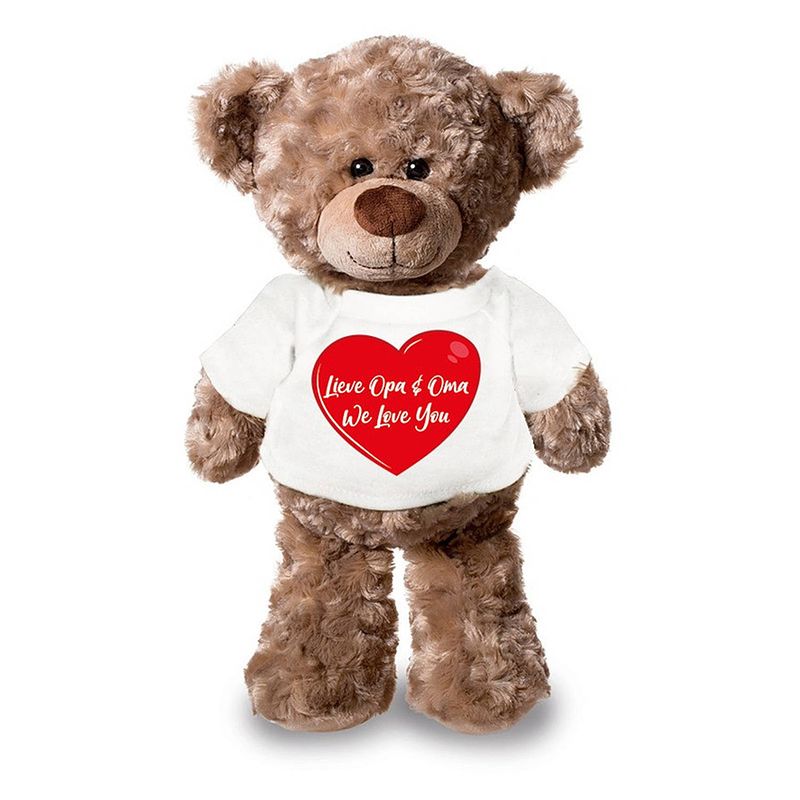 Foto van Lieve oma en opa we love you pluche teddybeer knuffel 24 cm - knuffelberen