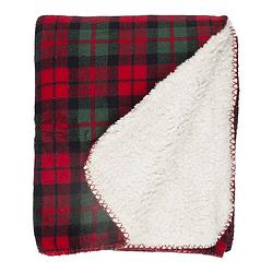 Foto van Unique living falun fleece plaid - 100% polyester - 130x160 cm - multi