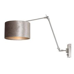 Foto van Steinhauer wandlamp prestige chic 8110 staal kap zilver velours