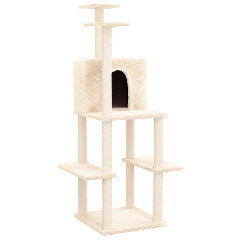 Foto van The living store kattenmeubel - alles-in-één - 73x47.5x144.5 cm - crème