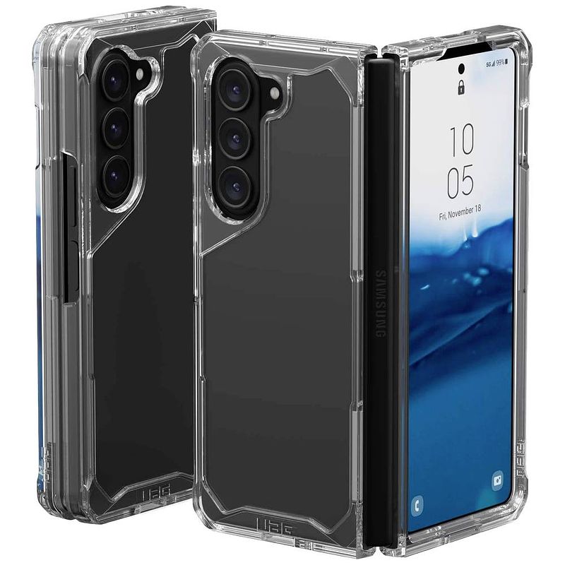 Foto van Urban armor gear plyo case backcover samsung galaxy z fold5 ice, transparant