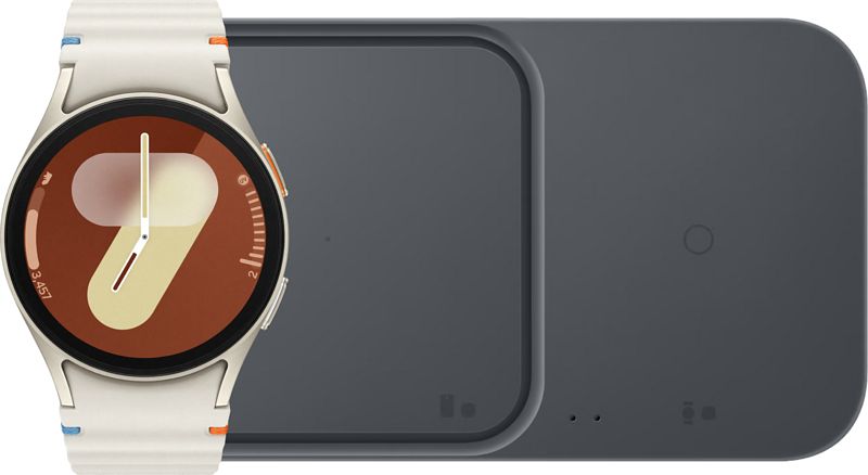 Foto van Samsung galaxy watch 7 crème 40mm + duo draadloze oplader