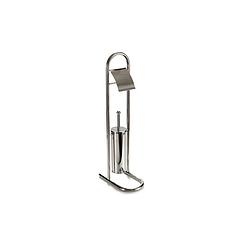 Foto van Toiletborstel/wc-borstel met rol-houder chrome metaal 78 cm - toiletborstels