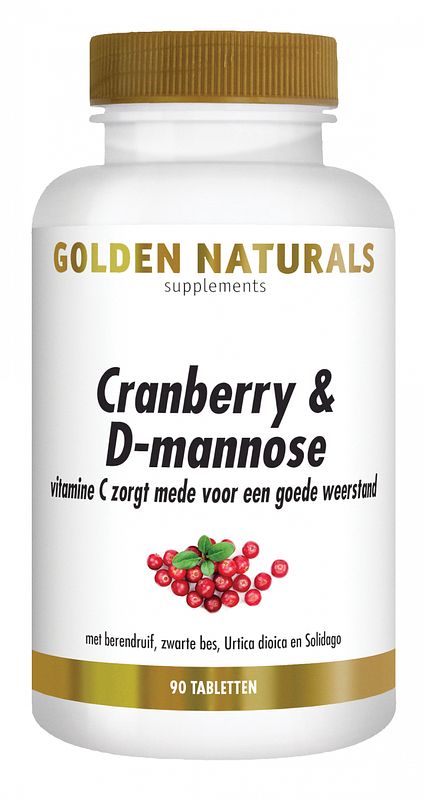 Foto van Golden naturals cranberry & d-mannose tabletten