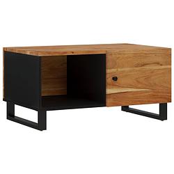 Foto van The living store salontafel 80x50x40 cm massief acaciahout en bewerkt hout - tafel