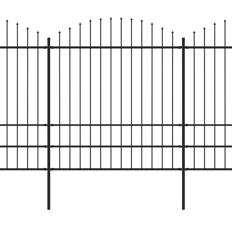 Foto van Infiori tuinhek met speren bovenkant (1,75-2)x13,6 m staal zwart