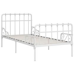 Foto van The living store metalen bedframe - klassieke stijl - wit - 204x95x95 cm - geschikt voor 90x200 cm matras