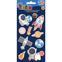 Foto van The littlies stickers space puffy 22 cm vinyl blauw 10 stuks