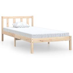 Foto van Vidaxl bedframe massief grenenhout zwart 75x190 cm small single