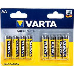 Foto van Varta batterijen aa superlife r06 1,5v zink-carbon 8 stuks