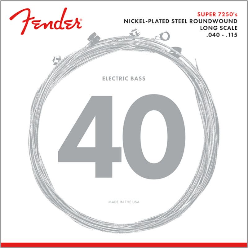 Foto van Fender 7250-5l super 7250's nickel plated steel roundwound snaren voor 5-snarige bas