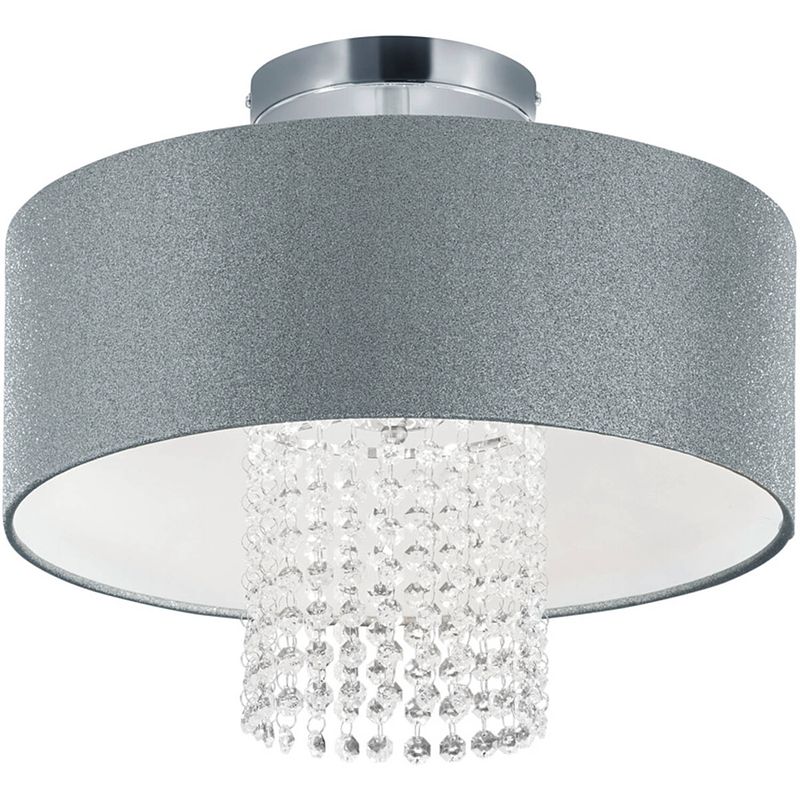 Foto van Led plafondlamp - plafondverlichting - trion kong - e14 fitting - rond - mat zilver - aluminium