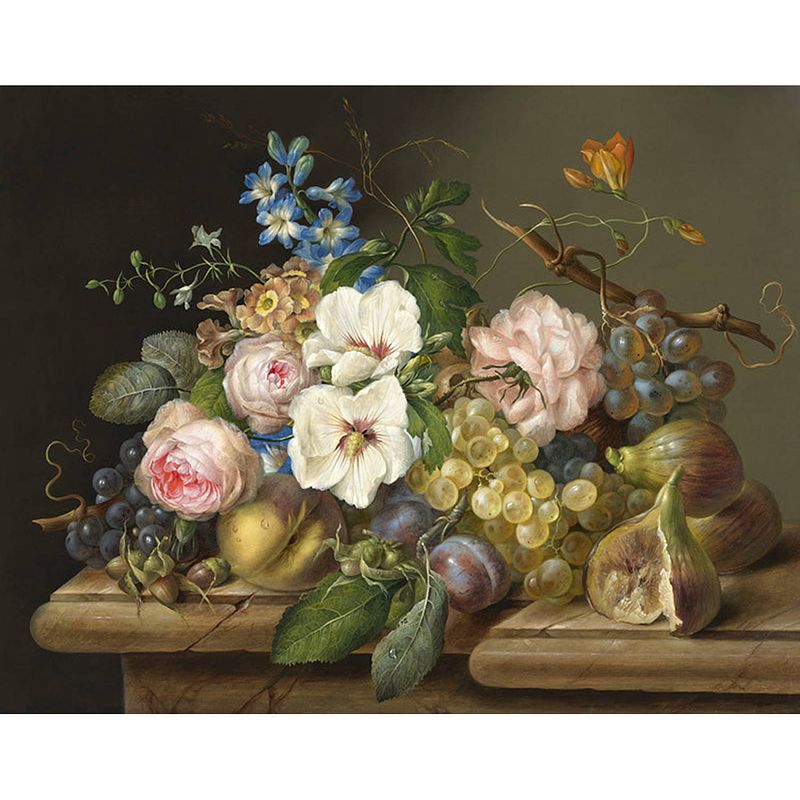 Foto van Spatscherm roses and grapes - 70x30 cm