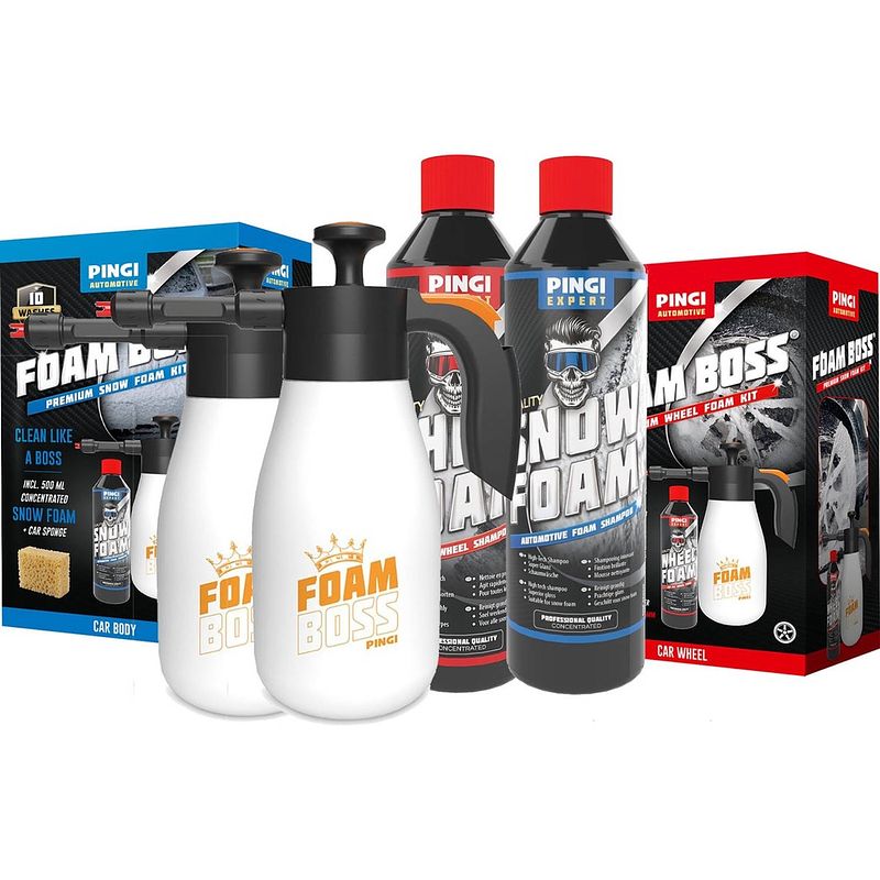 Foto van Pingi foam boss premium snow foam kit + premium wheel foam kit