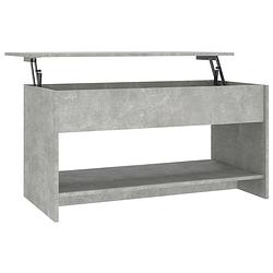 Foto van The living store salontafel betongrijs 102x50x52.5 cm - bewerkt hout