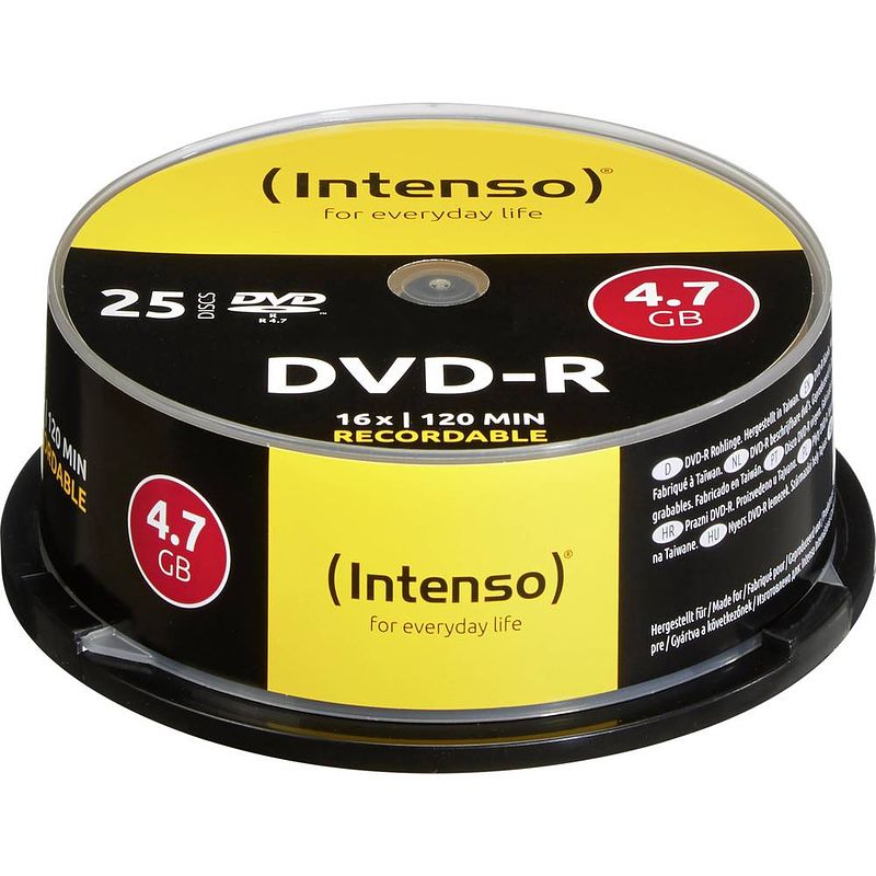 Foto van Intenso 4101154 dvd-r disc 4.7 gb 25 stuk(s) spindel