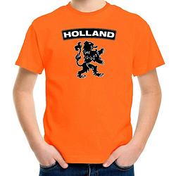 Foto van Oranje holland supporter shirt met zwarte leeuw kinderen - oranje holland supporter/ fan kleding m (134-140)