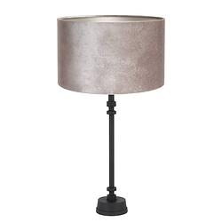 Foto van Light & living howell tafellamp ø30 cm zwart met zilveren kap