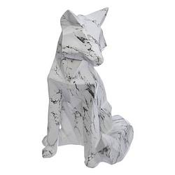 Foto van Casa di elturo decoratief beeld fox origami marble wit - vos - b 15,5 x h 25,5 cm
