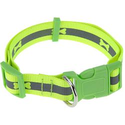 Foto van Pets collection halsband 35-60 cm nylon grijs/groen
