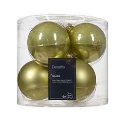 Foto van Decoris - kerstbal glas d8 cm pistache ass 6st kerst