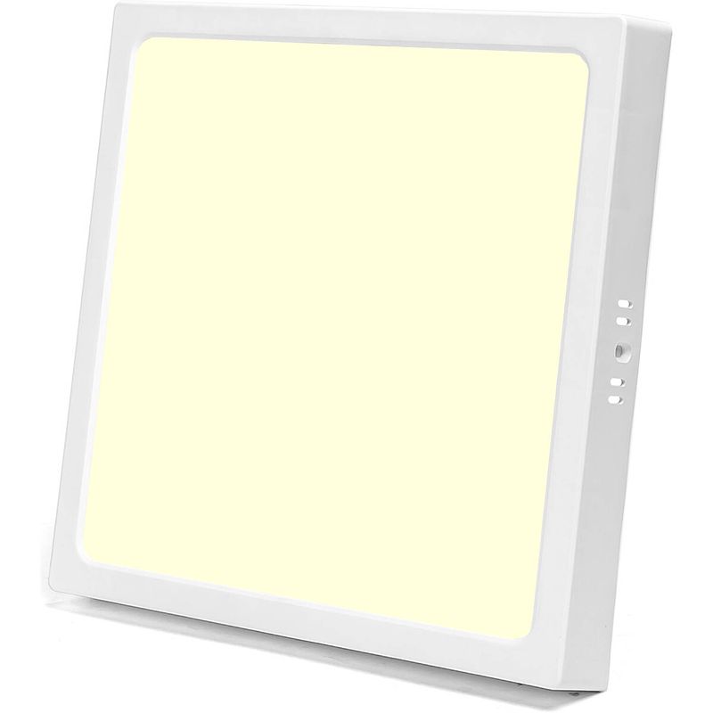 Foto van Led paneel - downlight - aigi - warm wit 3000k - 24w - 30x30 - opbouw - vierkant - wit - flikkervrij