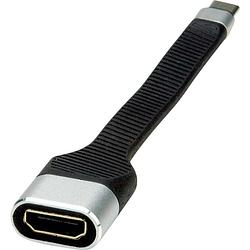 Foto van Roline usb-c® / hdmi adapterkabel usb-c® stekker, hdmi-a bus 0.13 m zwart 12.03.3212 usb-c®-displaykabel