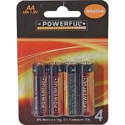 Foto van Powerful batterijen penlite - aa type - 4x stuks - alkaline - penlites aa batterijen
