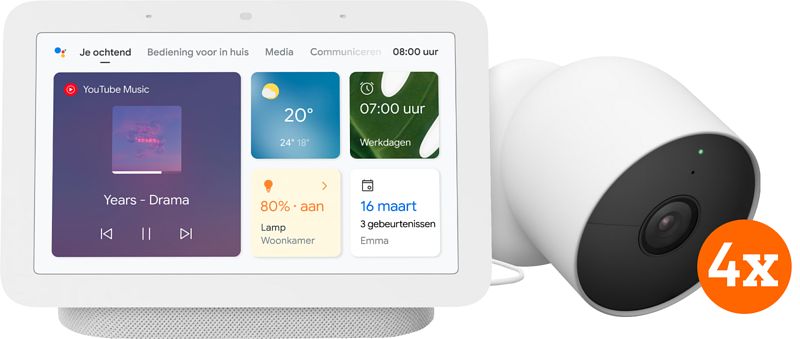 Foto van Google nest cam 4-pack + google nest hub 2