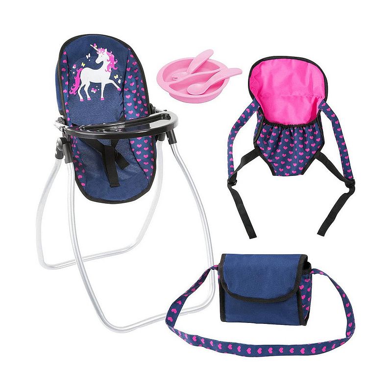 Foto van Accessoires voor poppen reig roze marineblauw 9-in-1