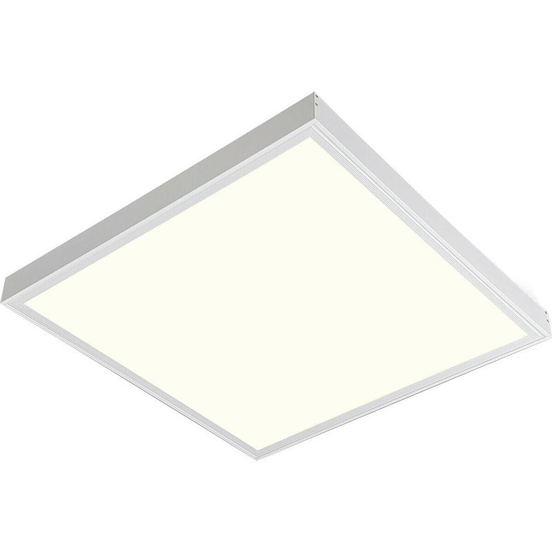 Foto van Led paneel - aigi limno slim - 60x60 - natuurlijk wit 4000k - 32w - smart led - slimme led - dimbaar - opbouw vierkant -