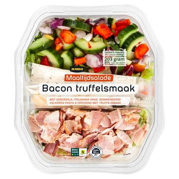 Foto van 1 voor € 4,00 | jumbo maaltijdsalade bacon truffel 400g aanbieding bij jumbo