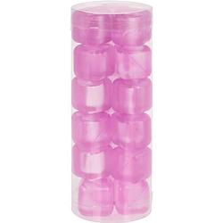 Foto van 18x roze ijsblokjes/ijsklontjes van kunststof/plastic - ijsblokjesvormen